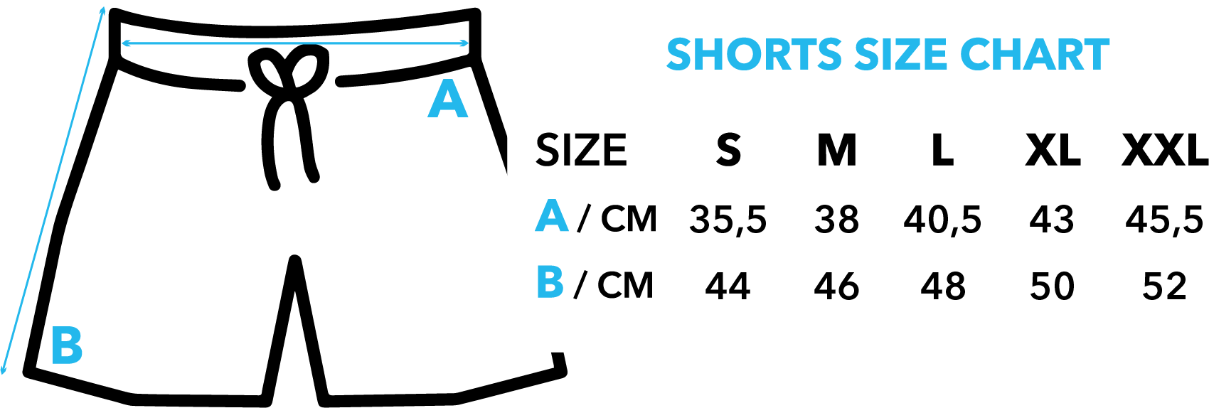 SIZE CHART SHORTS